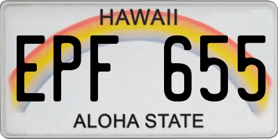 HI license plate EPF655