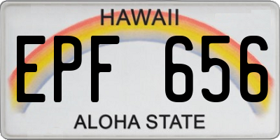 HI license plate EPF656