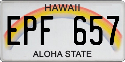 HI license plate EPF657