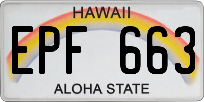 HI license plate EPF663