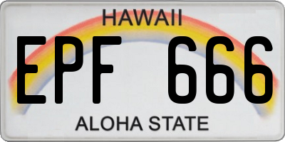 HI license plate EPF666