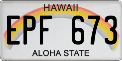 HI license plate EPF673