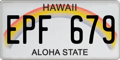 HI license plate EPF679