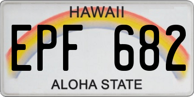HI license plate EPF682