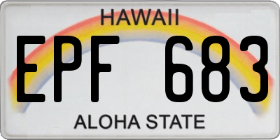 HI license plate EPF683