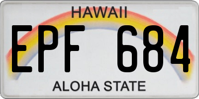 HI license plate EPF684