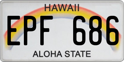 HI license plate EPF686