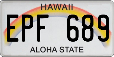HI license plate EPF689