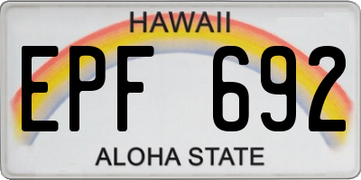 HI license plate EPF692