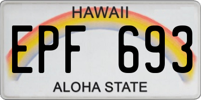 HI license plate EPF693