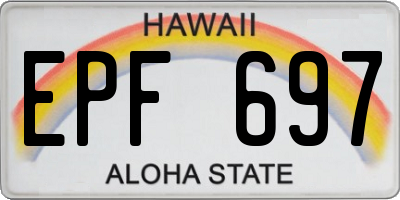 HI license plate EPF697