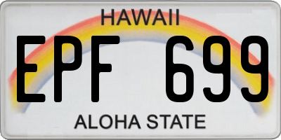 HI license plate EPF699