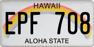 HI license plate EPF708