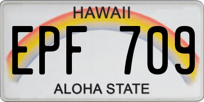 HI license plate EPF709