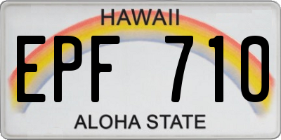 HI license plate EPF710