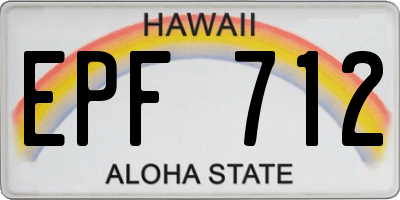 HI license plate EPF712