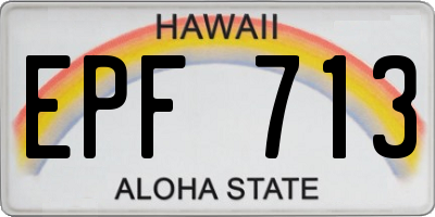 HI license plate EPF713