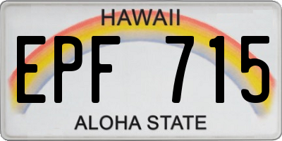 HI license plate EPF715