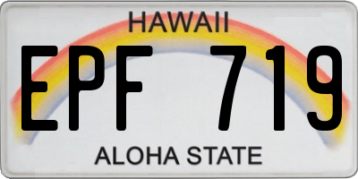 HI license plate EPF719