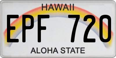 HI license plate EPF720