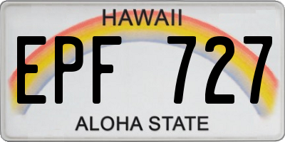 HI license plate EPF727
