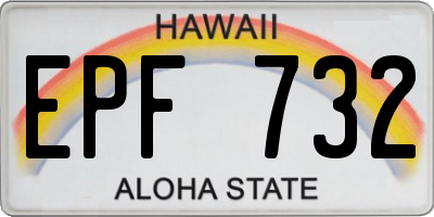 HI license plate EPF732