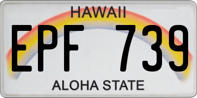 HI license plate EPF739