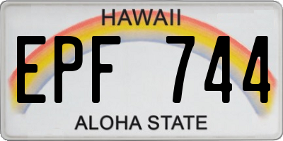 HI license plate EPF744