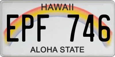 HI license plate EPF746