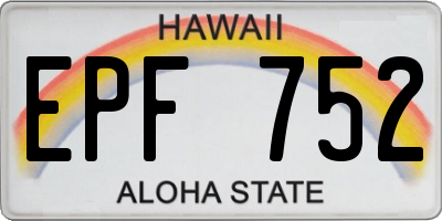 HI license plate EPF752