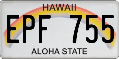 HI license plate EPF755