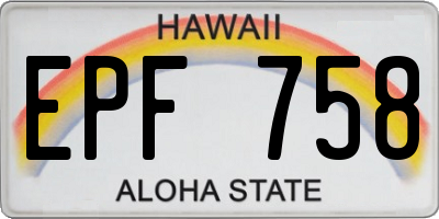 HI license plate EPF758
