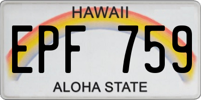 HI license plate EPF759