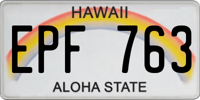 HI license plate EPF763