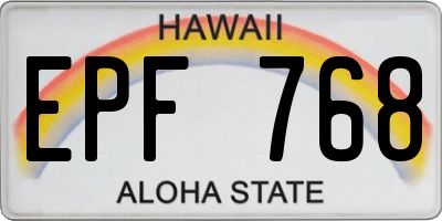 HI license plate EPF768