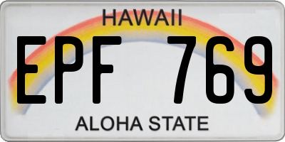 HI license plate EPF769