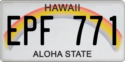 HI license plate EPF771