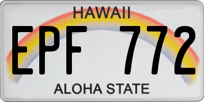 HI license plate EPF772