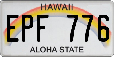 HI license plate EPF776