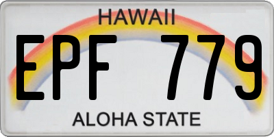 HI license plate EPF779
