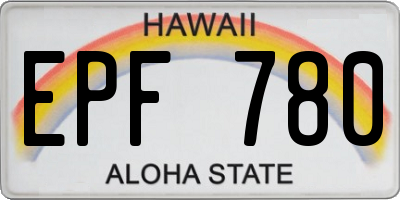 HI license plate EPF780