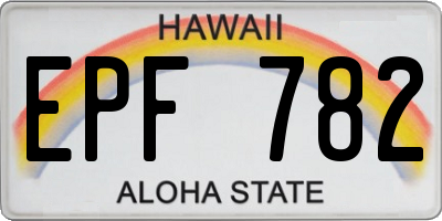 HI license plate EPF782