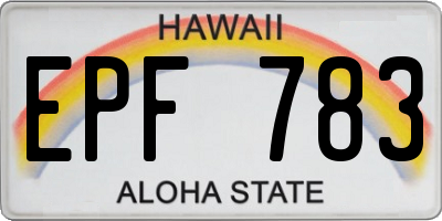 HI license plate EPF783