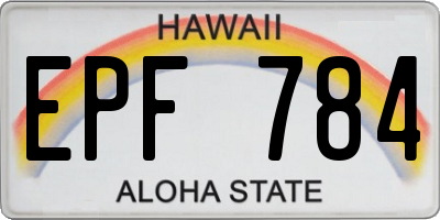 HI license plate EPF784