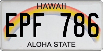 HI license plate EPF786