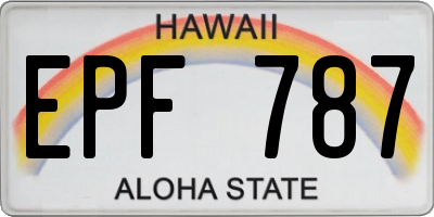 HI license plate EPF787
