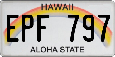HI license plate EPF797