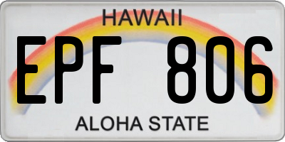 HI license plate EPF806