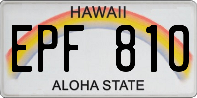 HI license plate EPF810