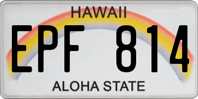 HI license plate EPF814